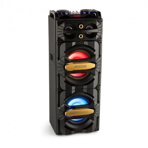 Consola de Som Portátil DJ 800W c/ USB/SD/BLUETOOTH e Efeitos LED (Preto) LIVE2101 - FENTON