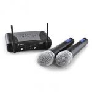 Central 2 Microfones Mão UHF 2 Canais s/ Fios (STWM722) - Skytec