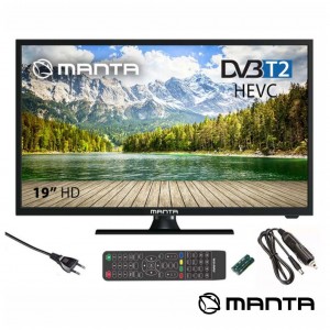 TV DLED 19" HD HDMI USB Colunas 2x3W 220V/12V MANTA