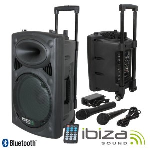 Ibiza Coluna Amplificada 8" 400w PORT8VHF-BT