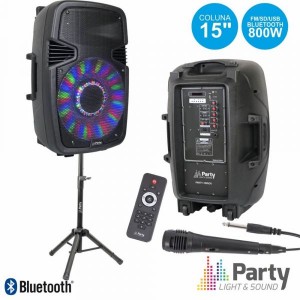 Party Light & Sound Coluna Amplificada 15'' 800w Usb/bt/sd Suport/micro Party-15pack