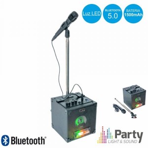 BST Conjunto Coluna c/Bluetooth e Microfone c/Suporte PARTY-SINGER