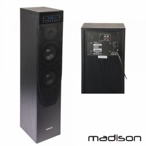Madison Coluna Centro Amplificada FM/USB/BT/CD 200W Black - MAD-CENTER200CDBK