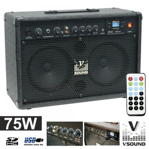 Vsound Conjunto de Som Amplificado 75W USB/MP3 - CUBE50A